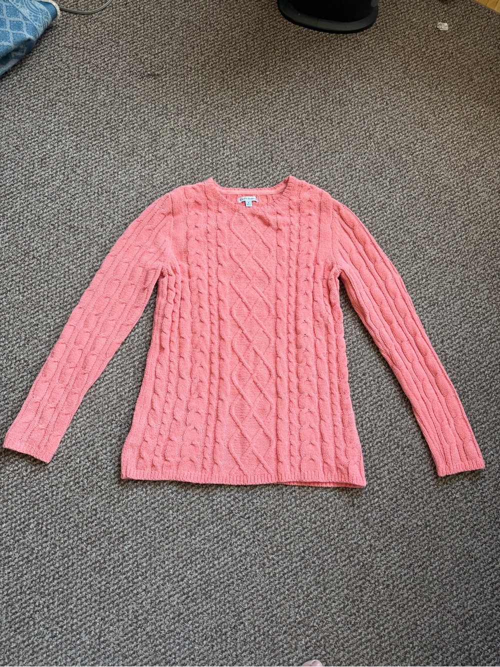 Croft & Barrow Coral Cable Knit Crew Neck Sweater